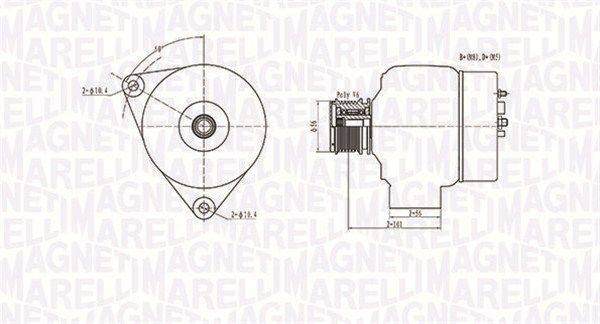 MAGNETI MARELLI Генератор 063731209010